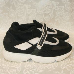 Prada Cloudburst mesh/leather trainers 39